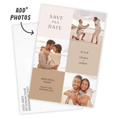Coastal Vibes Photo Collage Flat Wedding Save the Date