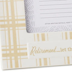 Retirement Quote on Plaid Picture Frame, 4x6