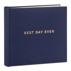 Best Day Ever Gold on Navy Linen Photo Album