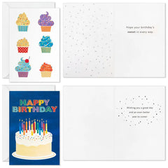 Cake and Candles Assorted Boxed Birthday Cards, Pack of 72