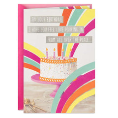 Birthday Cake and Rainbows Birthday Card