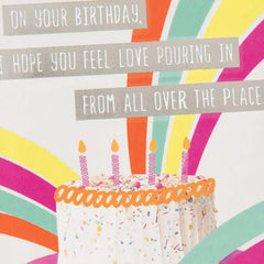 Birthday Cake and Rainbows Birthday Card