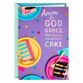 God, Grace and Alllll the Cake Religious Birthday Card
