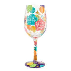 Lolita Birthday Girl Handpainted Wine Glass, 15 oz.
