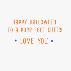 Purr-fect Cutie Cat Halloween Card for Great-Granddaughter
