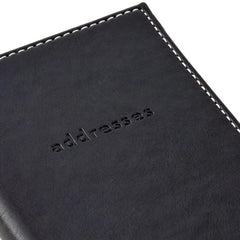 Black Faux Leather Slim Address Book