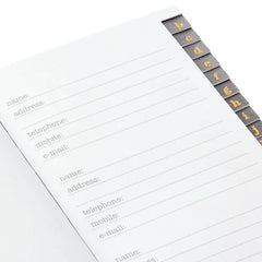 Black Faux Leather Slim Address Book