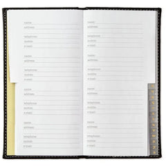 Black Faux Leather Slim Address Book
