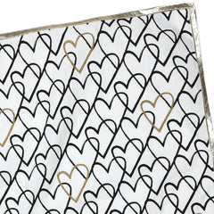 Black and Gold Heart Doodles Tea Towel, 18x24