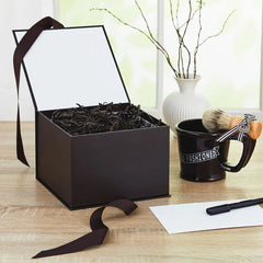 Black 5x7 Large Gift Box With Shredded Paper Filler