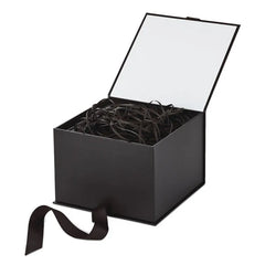 Black 5x7 Large Gift Box With Shredded Paper Filler