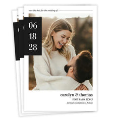 Bold Date Block Flat Wedding Save the Date