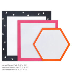 Black, Pink and Orange Memo Pad 3-Pack