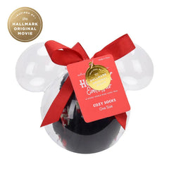 Hallmark + Disney Holiday Ever After Black Mickey Ears Crew Socks