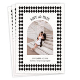 Elegant Harlequin Flat Wedding Save the Date