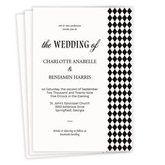 Elegant Harlequin Flat Wedding Invitation
