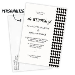 Elegant Harlequin Flat Wedding Invitation