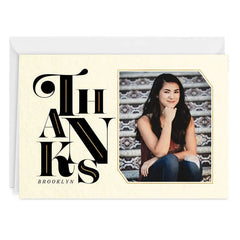 Black and Gold Letters Custom Thank-You Card