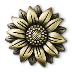 Bloom and Grow Flower Antiqued Metal Pocket Token