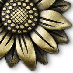 Bloom and Grow Flower Antiqued Metal Pocket Token