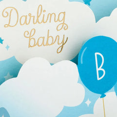 Blue Balloons 3D Pop-Up New Baby Boy Card