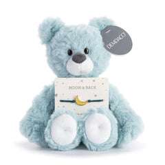 Demdaco Moon and Back Blue Plush Bear With Moon Bracelet