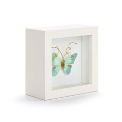 Demdaco Light Blue Butterfly Small Shadow Box Wall Decor, 4"