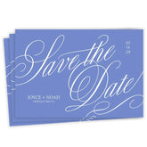 Elegant Blue Calligraphy Flat Wedding Save the Date