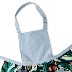 Lacey Chabert Collection Green Floral and Blue Chambray Apron With Pockets