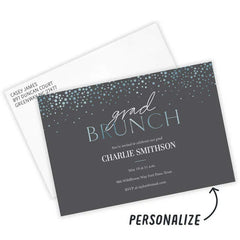 Silver Shimmer Graduation Brunch Flat Graduation Brunch Invitation