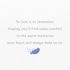 Wishing You Comfort and Warm Memories Sympathy Card