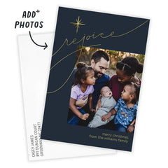 Elegant Rejoice Religious Flat Christmas Photo Card