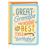 You Deserve the Best Birthday Card for Great-Grandpa