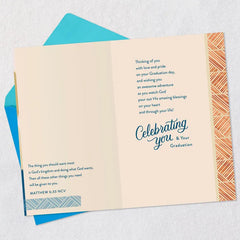 Wishing You an Awesome Adventure Religious Graduation Card for Grandson