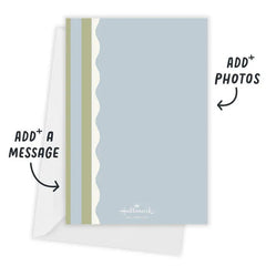 Scalloped Frame on Stripes Flat Graduation Announcement
