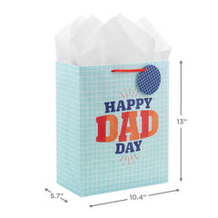 13" Happy Dad Day Large Father's Day Gift Bag With Tissue Paper