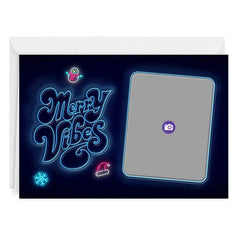 Neon Merry Vibes Custom Holiday Card