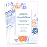 Sapphire Garden Party Flat Birthday Invitation
