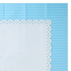 Blue Stripes and White Lace-Edged 2-Pack Tissue Paper, 4 sheets total