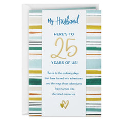Adventures and Memories 25th Anniversary Card for Husband