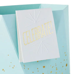 Build-a-Bouquet Celebrate Turquoise Blue Pop-Up Paper Vase With Mini Card