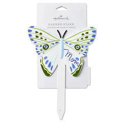 Mom Blue and Green Butterfly Garden Stake, 6.5"