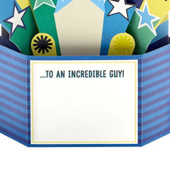 You're an Incredible Guy Musical 3D Pop-Up Father's Day Card With Light