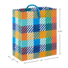 4.6" Colorful Plaid Gift Card Holder Mini Bag