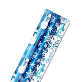 Snow Scenes Metallic 3-Pack Assorted Wrapping Paper Roll Bundle, 60 sq. ft. total