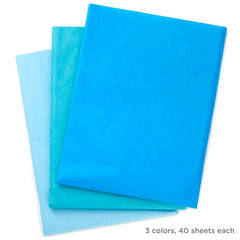 Blue/Turquoise/Light Blue 3-Pack Bulk Tissue Paper, 90 sheets