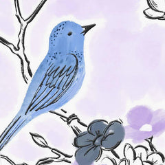 Bluebird on Flowering Branch Blank Card