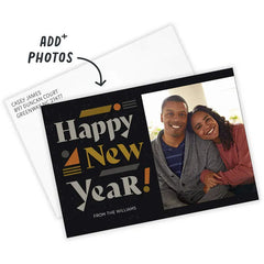 Bold Shapes Flat New Year Photo Card