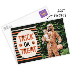 Bold Stripes Trick or Treat Custom Halloween Card