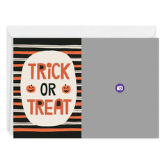 Bold Stripes Trick or Treat Custom Halloween Card